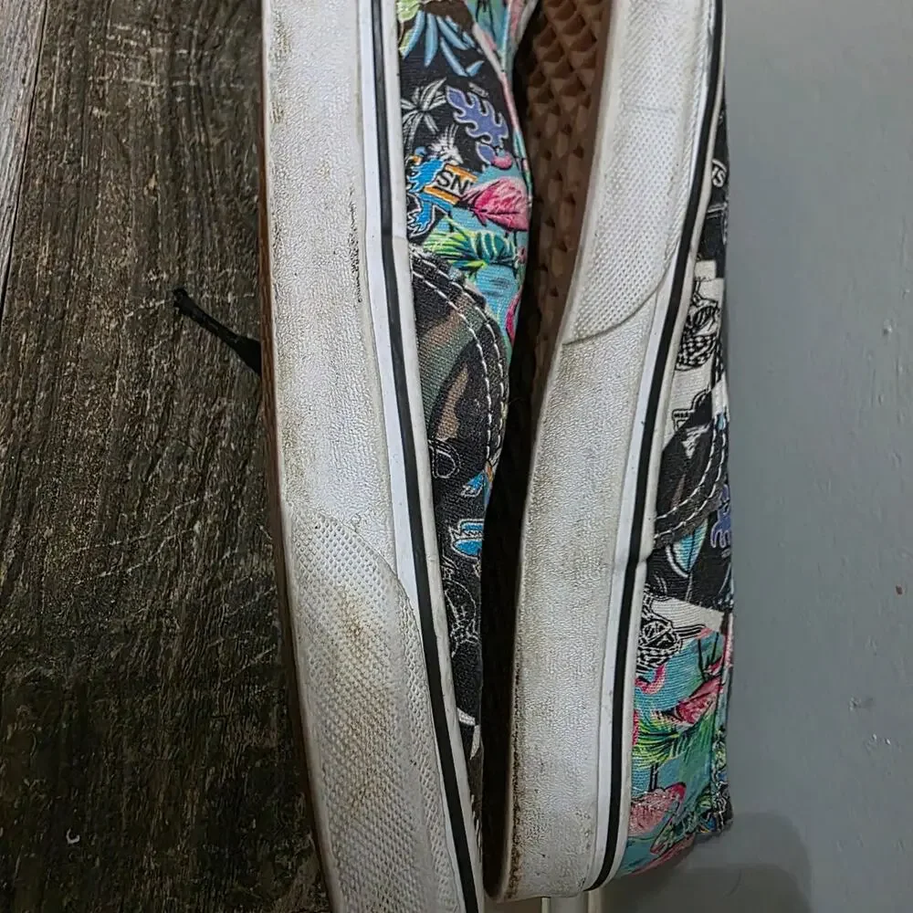 ​Vans Authentic Multi Print Mashup Flamingos Dinosaurs Shoes Men 6 Women 7.5